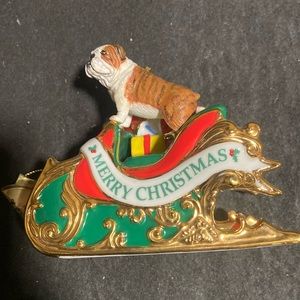 English Bulldog DANBURY MINT Christmas Ornament